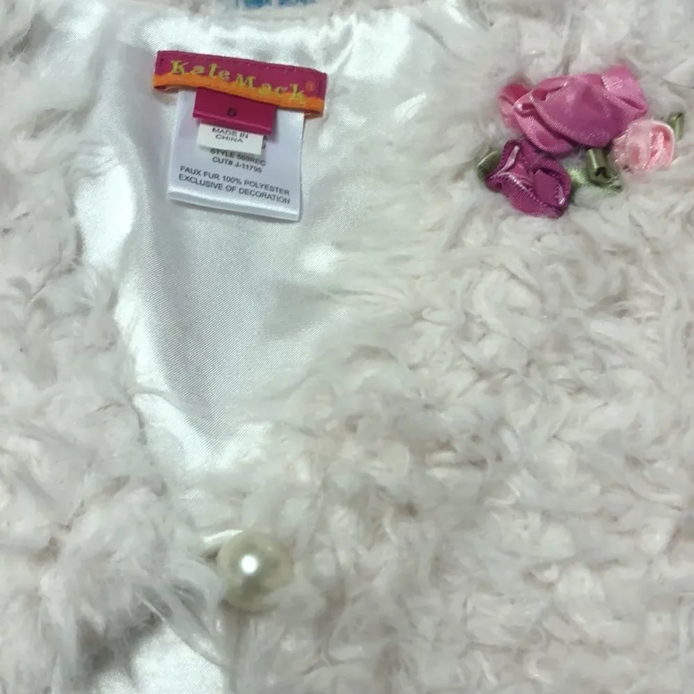 Kate Mack Embellished Shaggy Shrug Size 5 - Picture 3 of 7